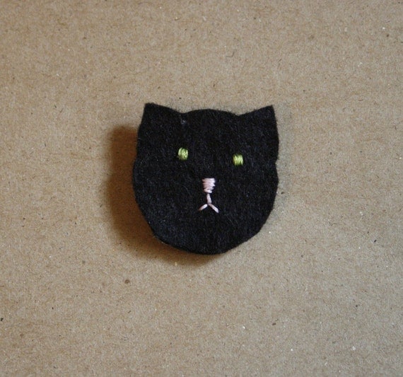 black kitten cat brooch