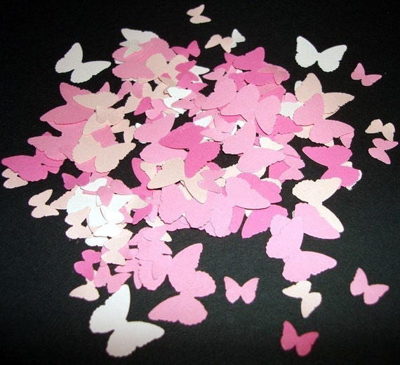 Butterflies in different shades of pink punch-outs