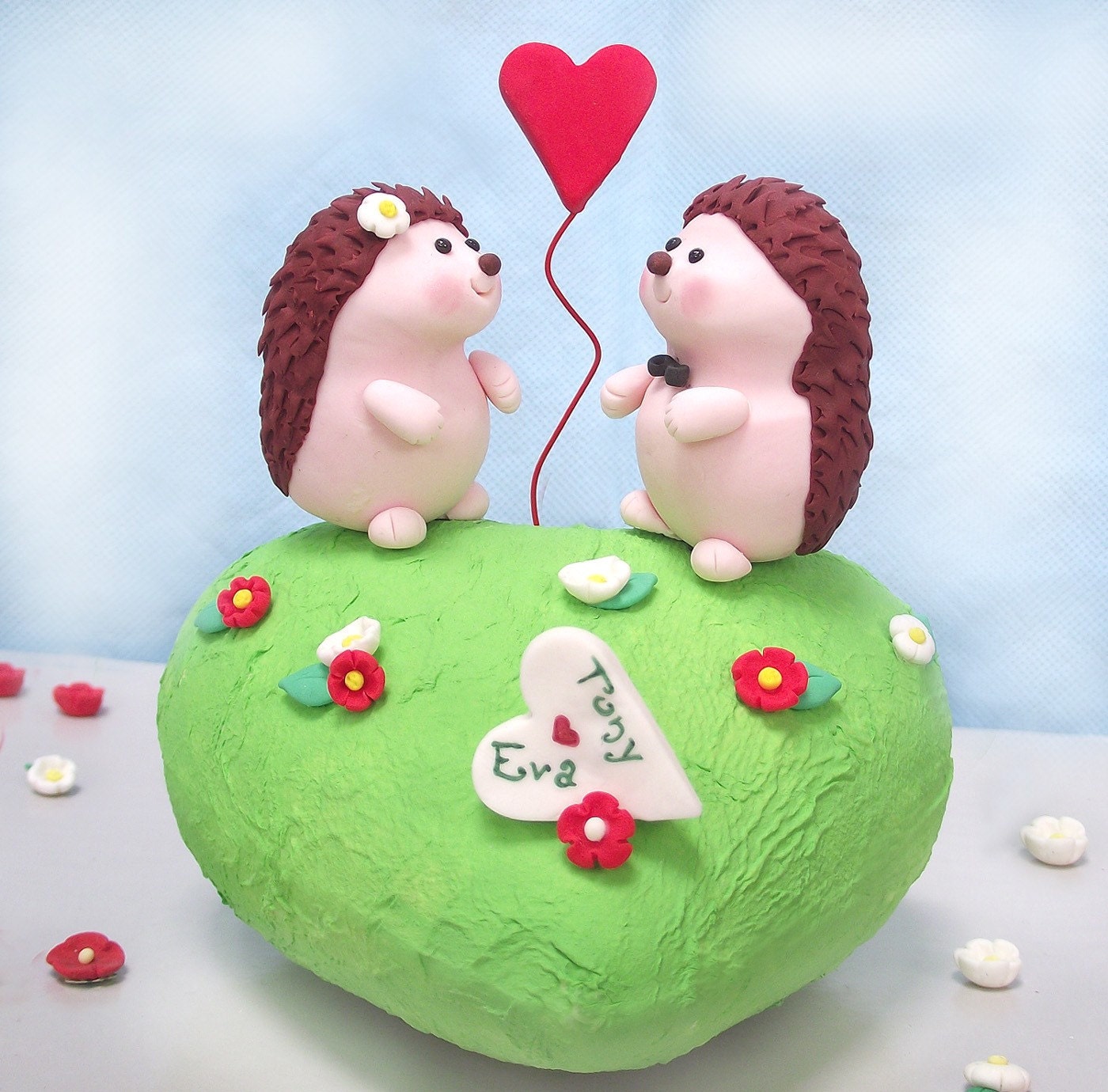 Unique Hedgehog wedding cake topper