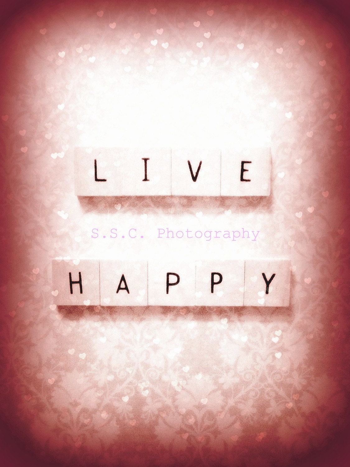 Live Happy 8.5 x 11 inch Photo w/thin white border for framing (NEW also available in larger sizes - see details)