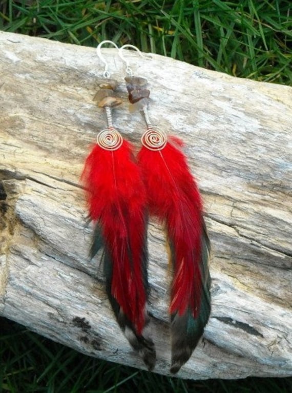 kesha feathers earrings. Wings Red Feather Earrings