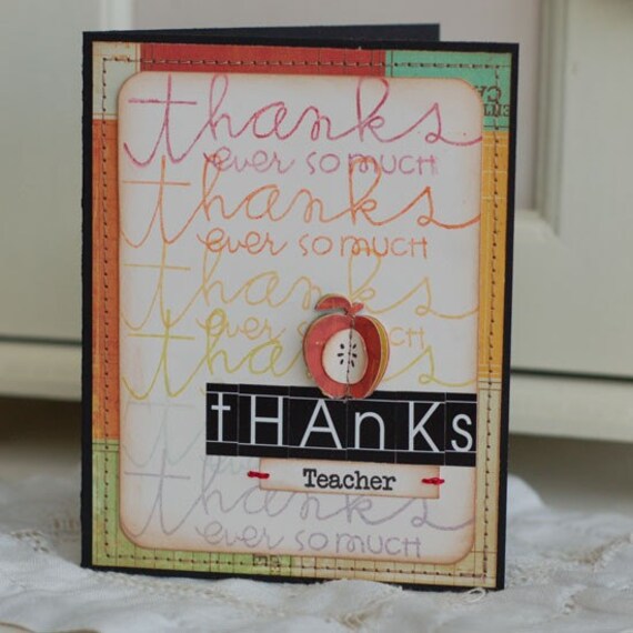 handmade greeting cards for teachers. This handmade card is covered