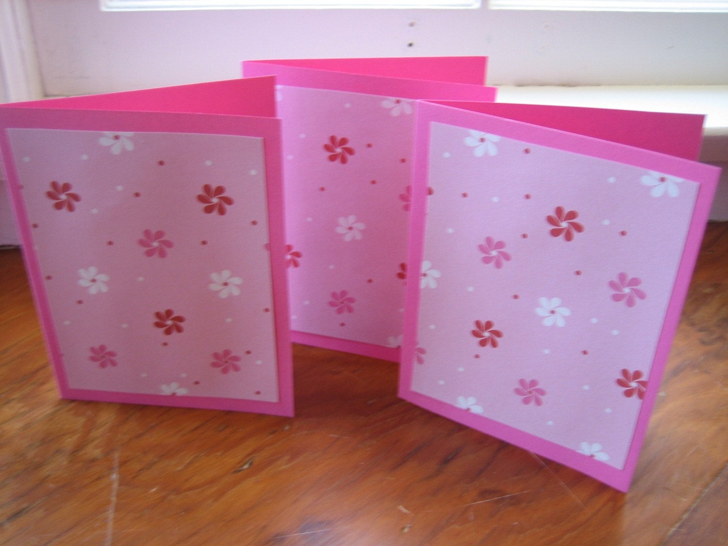 SALE - Flower Shimmer Greeting Cards - Set of Three