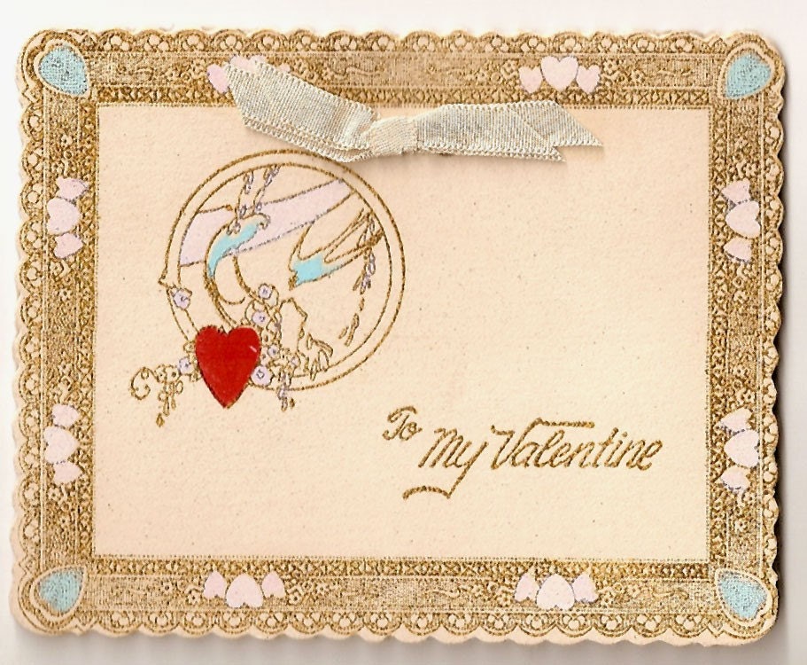 I Offer My Heart Valentine Card   C. 1930s
