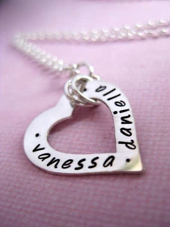 Wrapped Around My Heart - Hand Stamped Sterling Silver Heart Washer