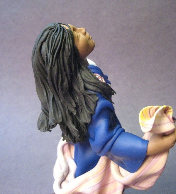 Miriam dances - clay sculpture