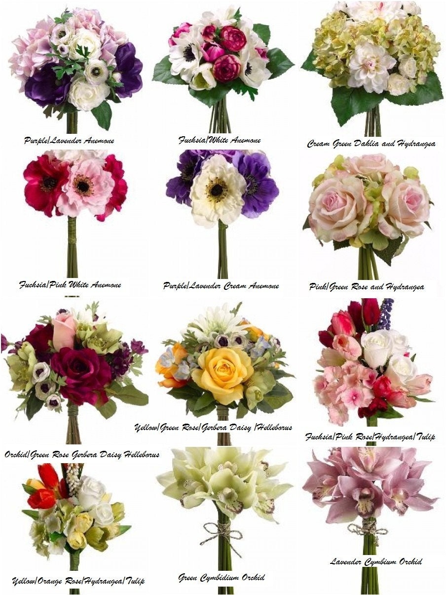 10 Pc. Custom Bouquet Set, Bride's Bouquet, Maid of Honor Bouquet, 3 Bridesmaids Bouquets, 5 Boutonnieres