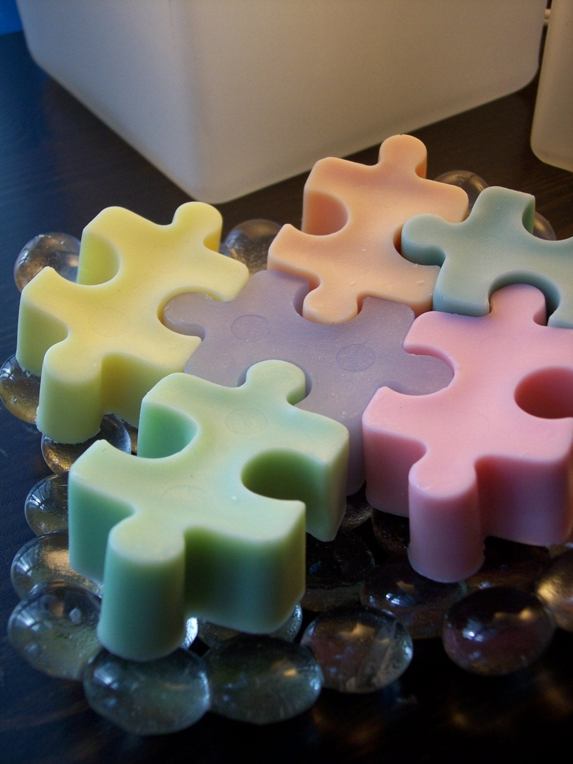 Rainbow Pastel Puzzles - vegan soap