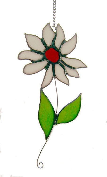 Handcrafted Stained Glass Daisy Suncatcher