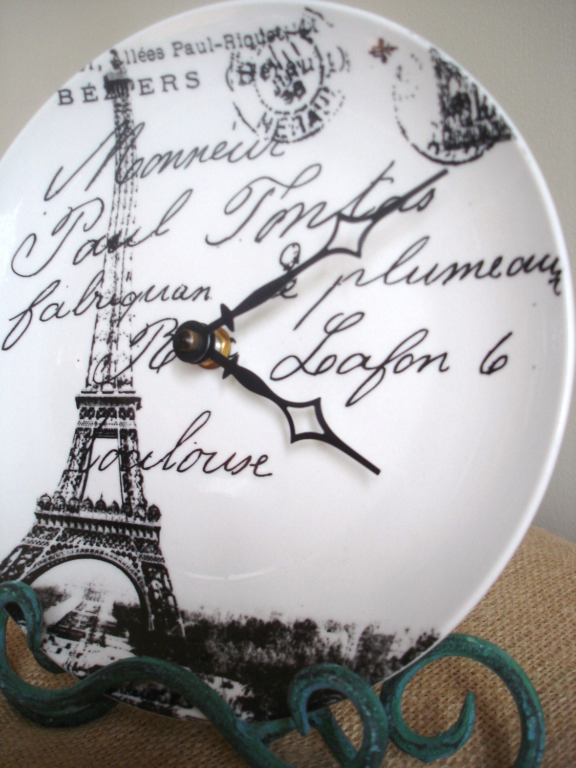 French Scenes Clock-A Vintage-Inspired Piece by burlap and blue