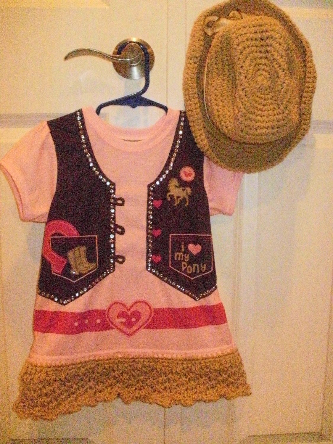 Giddiup Cowgirl Dress and Matching Cowgirl Hat size 4T