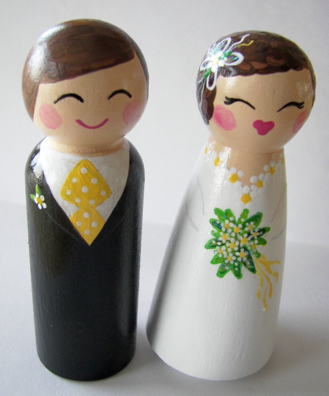 The White Daisy Wedding The Cake Toppers Hand Painted Love Boxes Custom