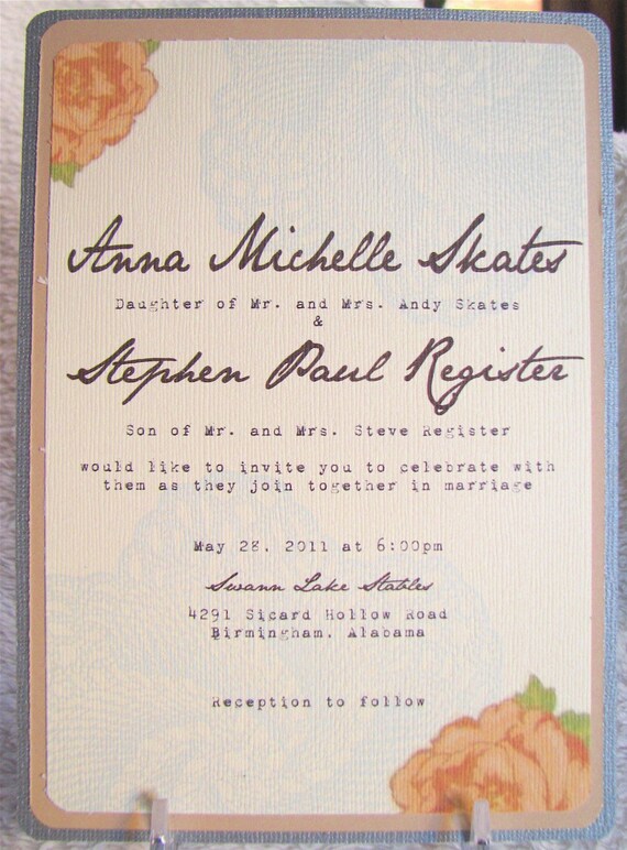 Vintage Inspired Wedding Invitation and Stationery Suite SAMPLE from anna.michelle Cards