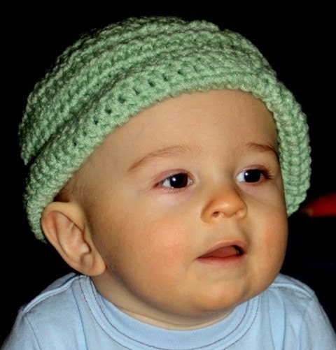 Crocheted Baby Hat - Pale Green