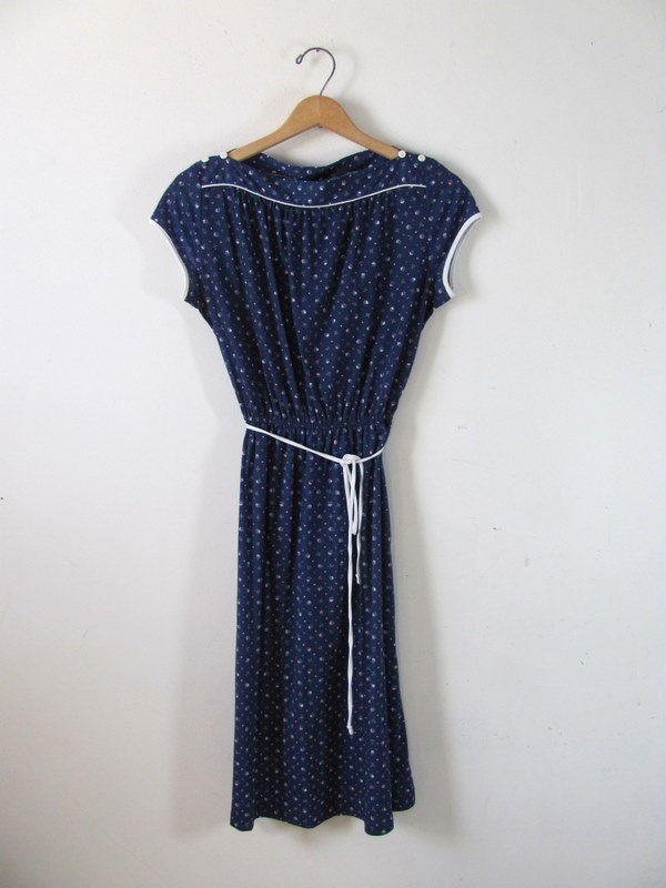 Vintage Blue 1970s Dress