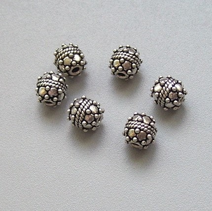 bali silver beads. Tiny Bali Silver Beads. From highwoodstudio