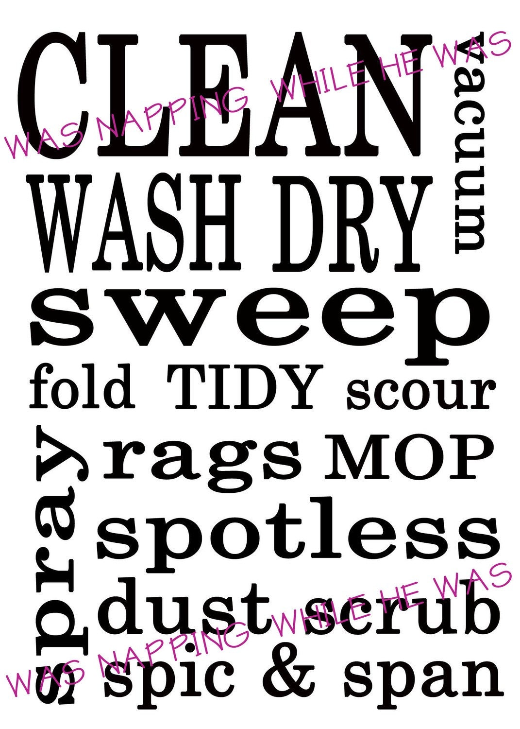 Cleaning Themed Subway Art Printable - Great Home Decor
