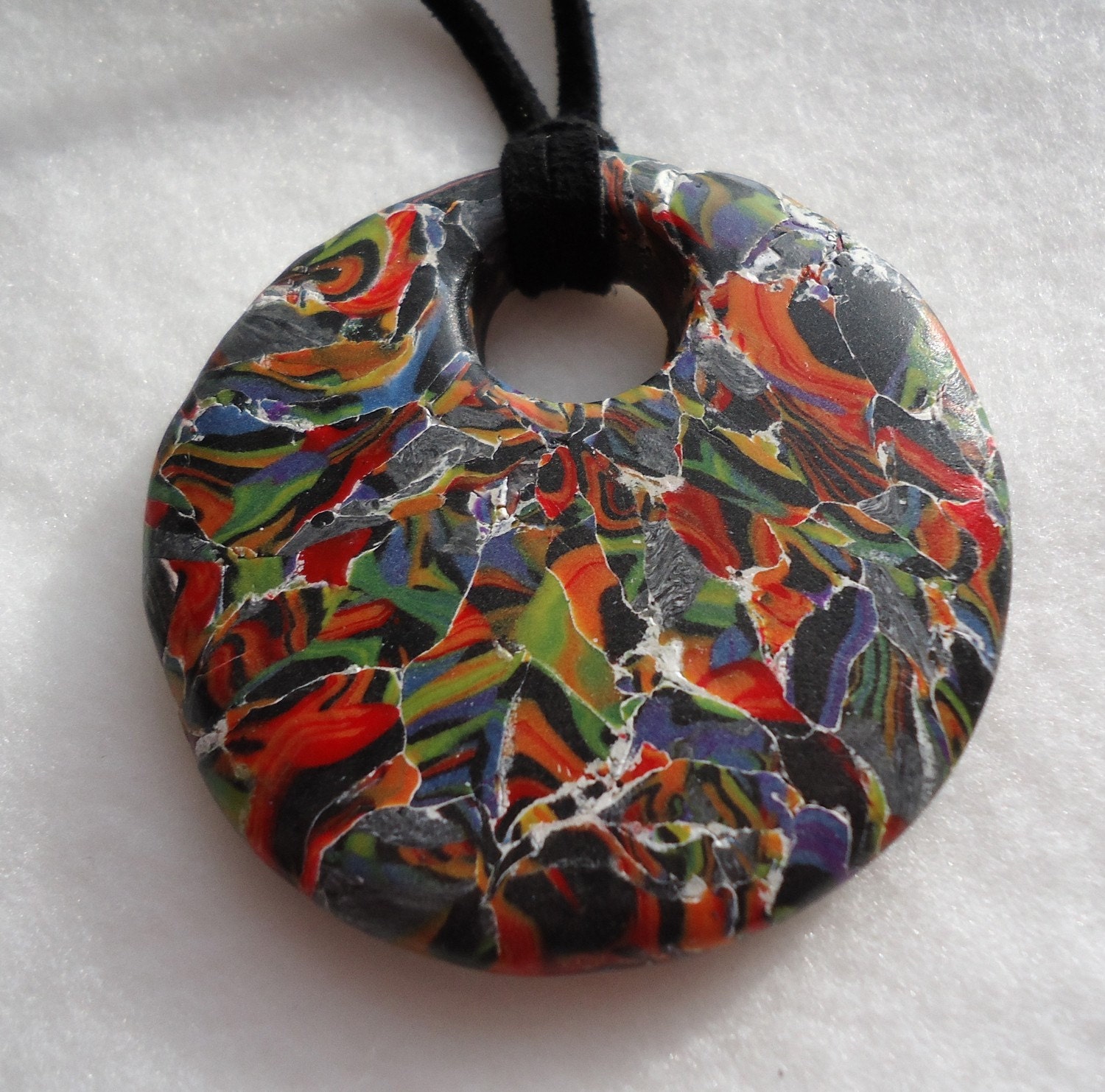 One of a Kind Handmade polymer clay pendant