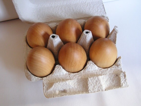Farm Fresh Eggs- Solid Wood 6 pack