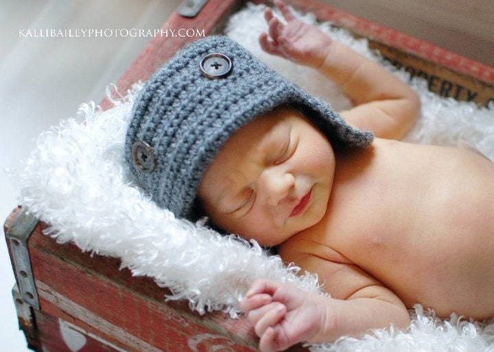 Newborn Earflap Aviator Hat-Photo Prop