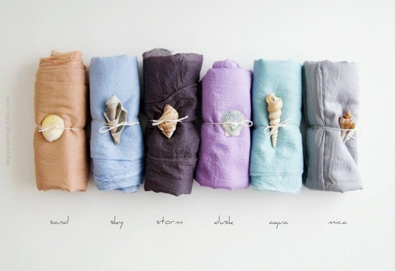 AQUA & SKY SET - 2 cotton scarves