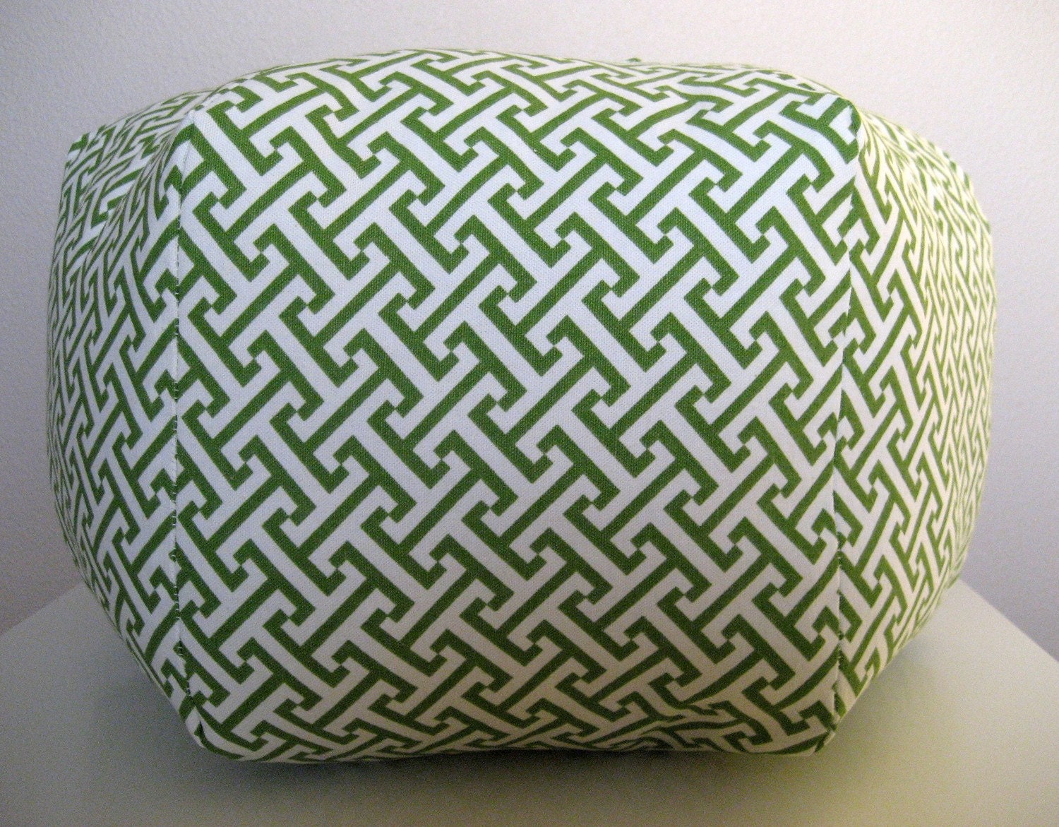 18" Ottoman Pouf Floor Pillow Waverly Cross Section Green