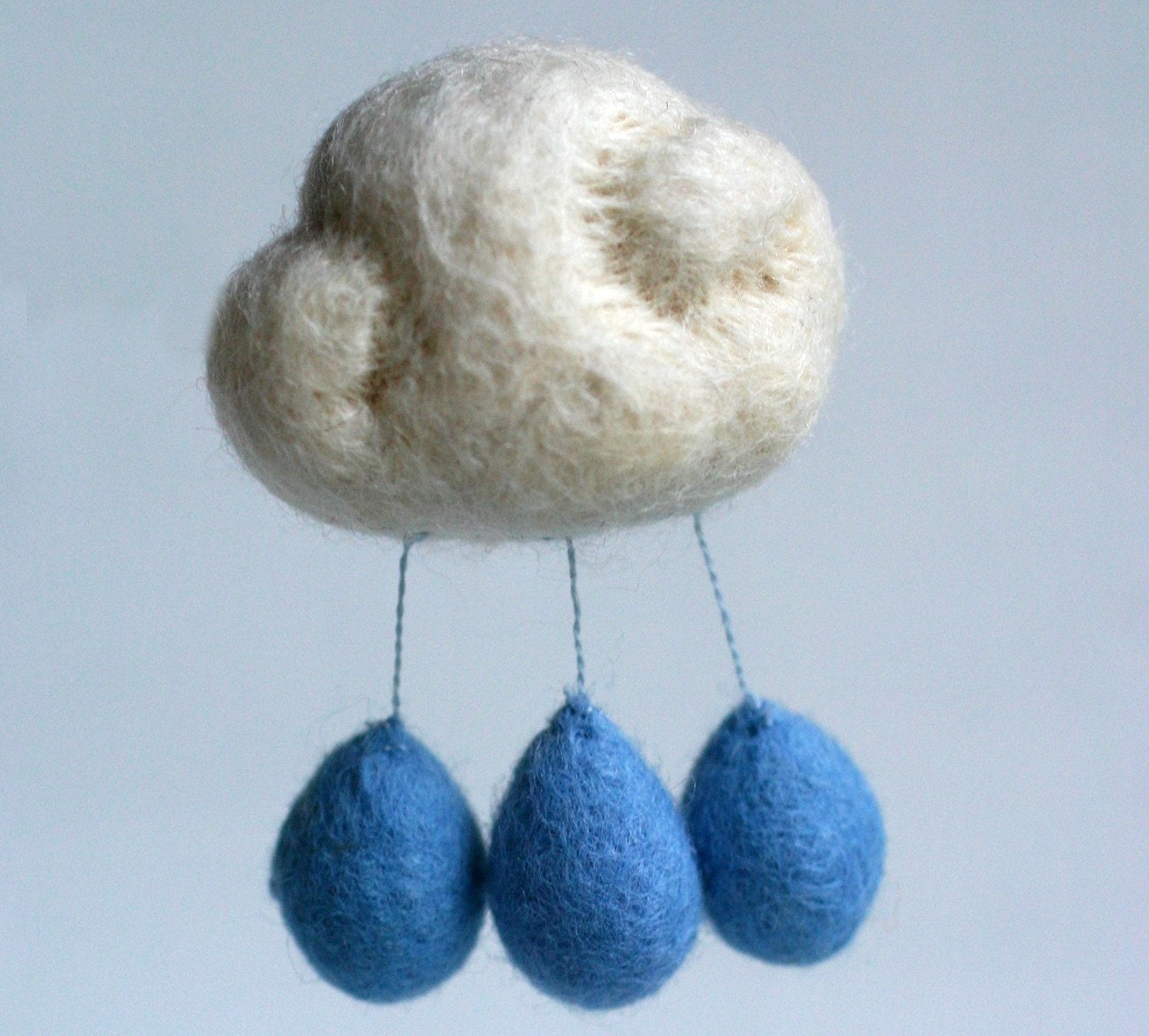 Little white cloud with raindrops brooch - April Showers