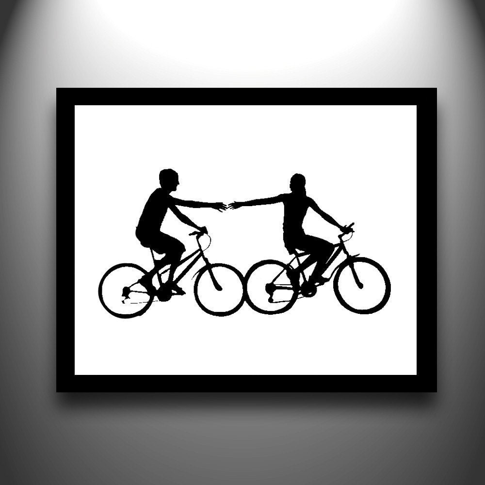 First Anniversary Gift Paper Couple on Bikes- 8x10