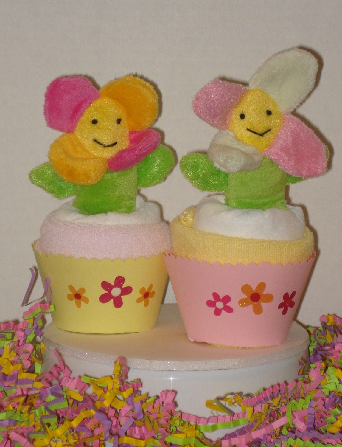 6 Flower Diaper Cupcakes