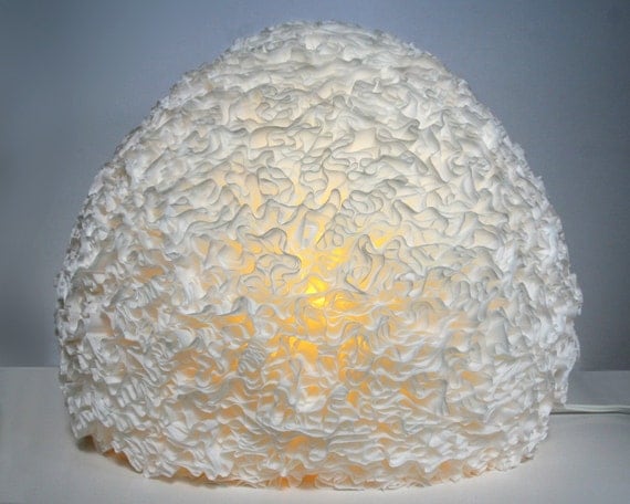 Ruffled Table Lamp - Domed Soft White Light