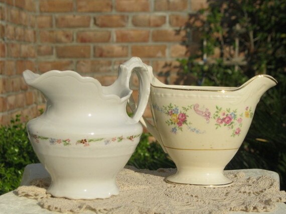 Two Vintage China Creamers from Homer Laughlin - King Charles and Eggshell Georgian