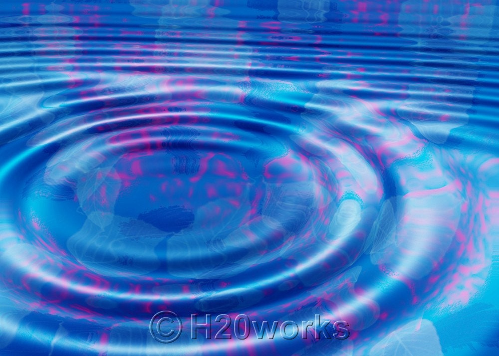 Blue Leaves Whirlpool ACEO Print (Other Print Options Available)