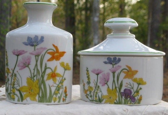 2 Vintage Semour Mann Inc. China Pieces - Day Lily Pattern - Made in Japan