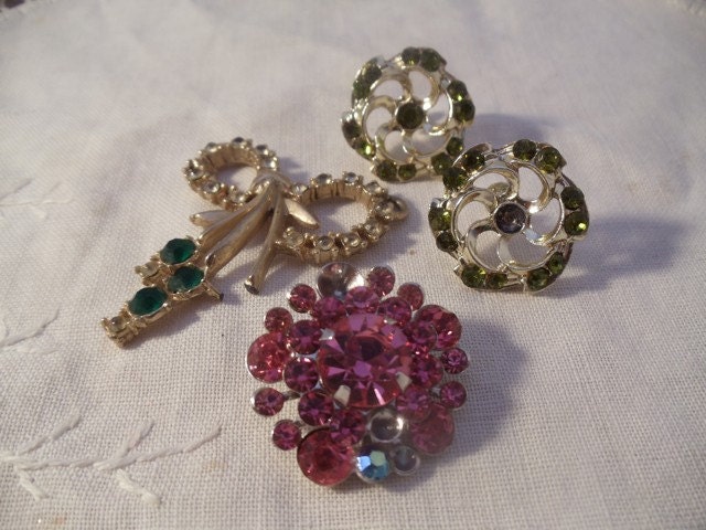 Three Vintage Pieces of Jewelry For Repurpose