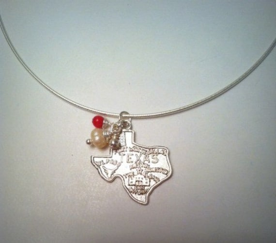 Deep in the Heart of Texas - Coral, Pearl, and Sterling Texas Necklace