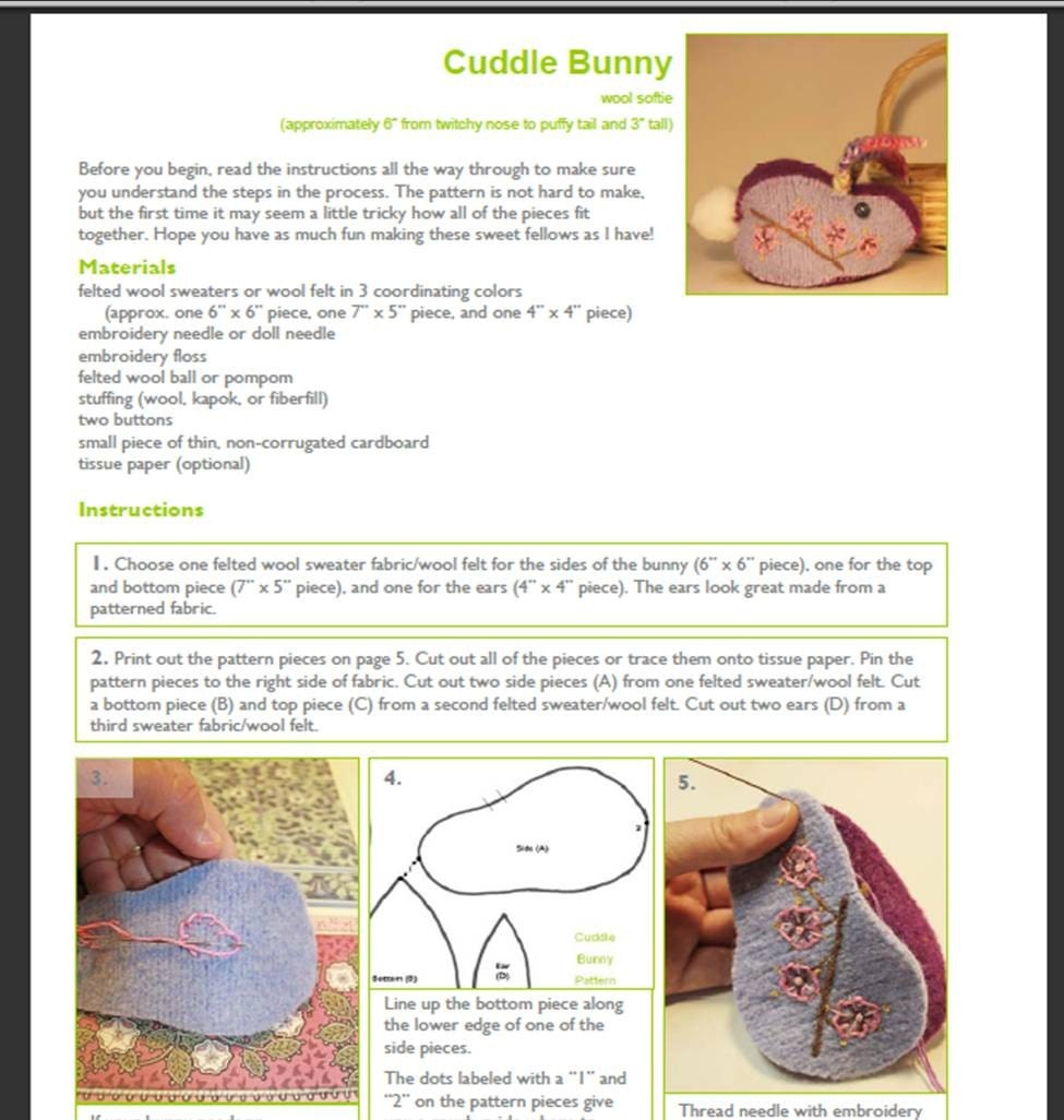 Cuddle Bunny PDF Pattern