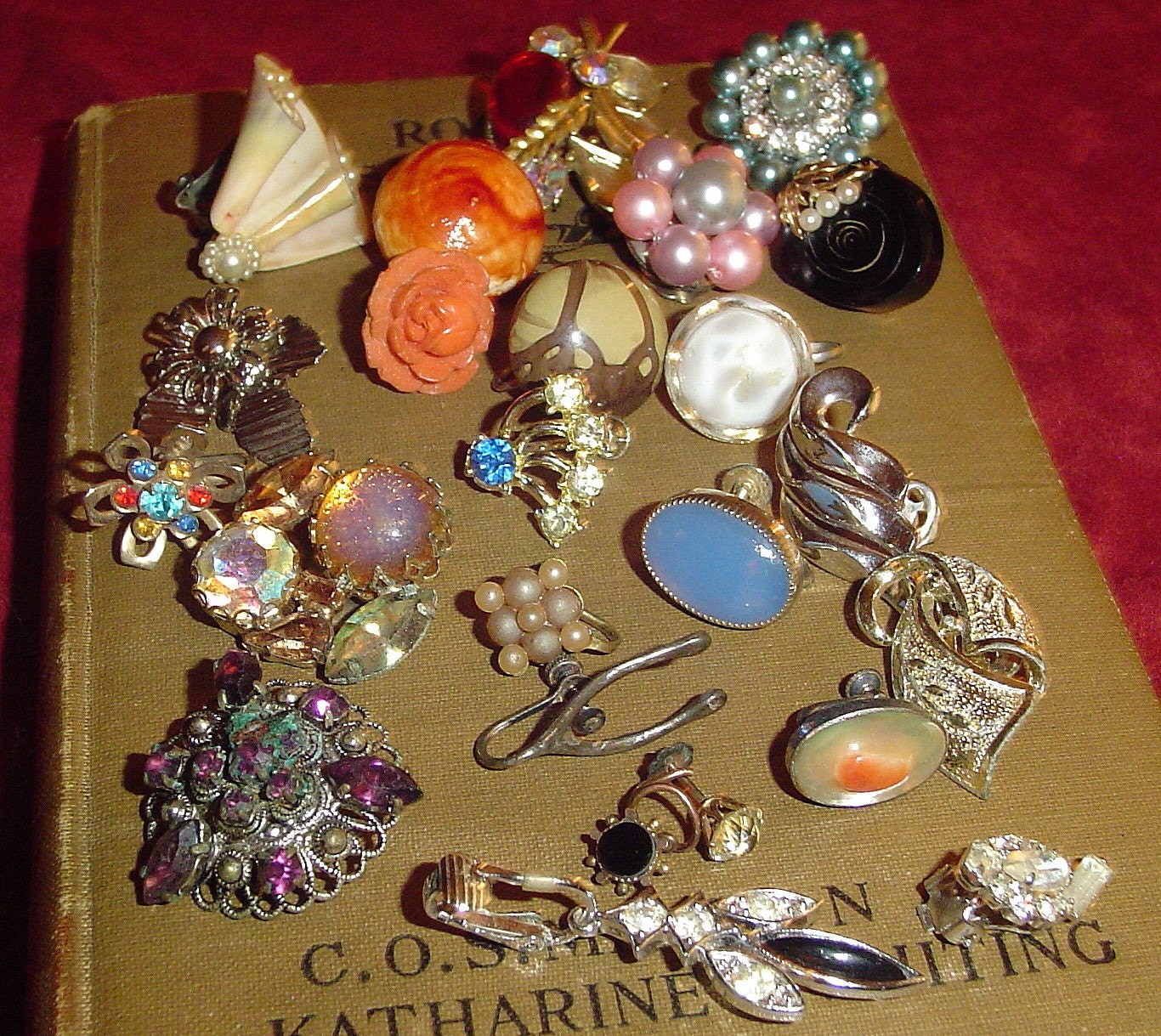 Lot of 22 single vintage earrings for your repurposing joy