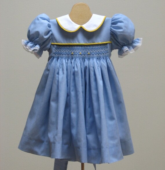 Smocked Dress Blue 12 month