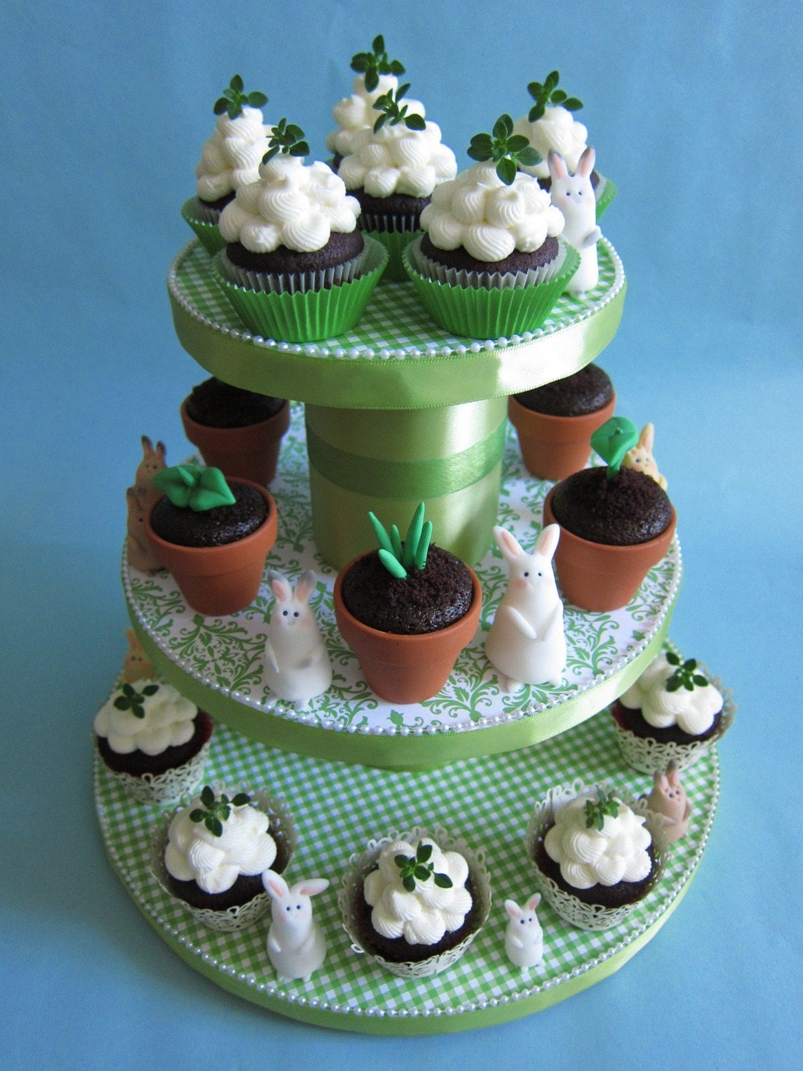 Fresh Green Cupcake Tower