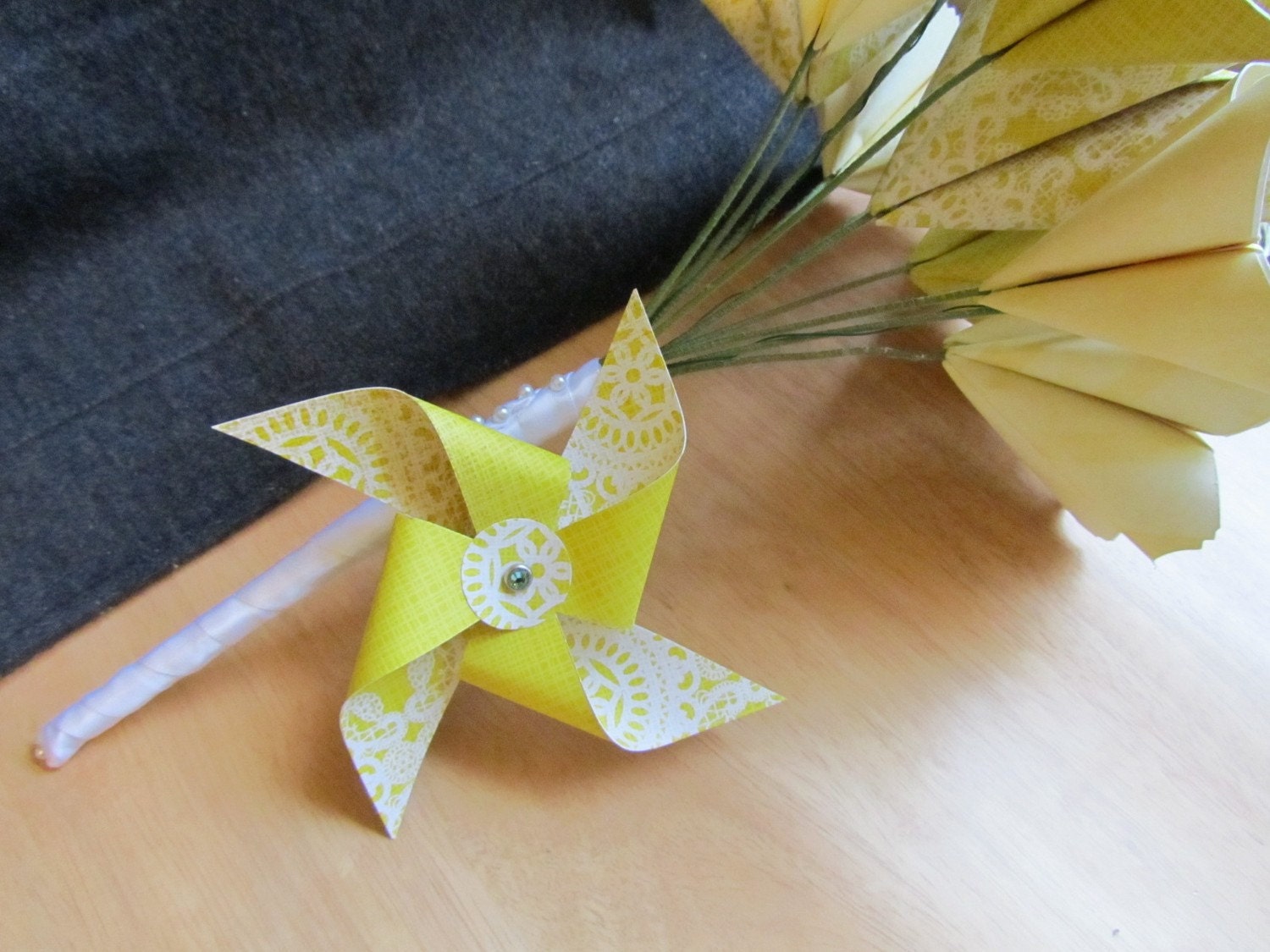 Custom Listing for GREENSHEEN Origami and Pinwheel Wedding Party Set
