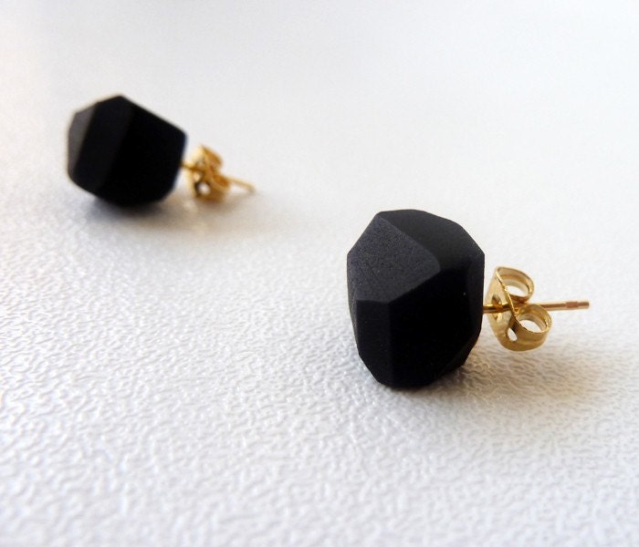 coal geo earrings