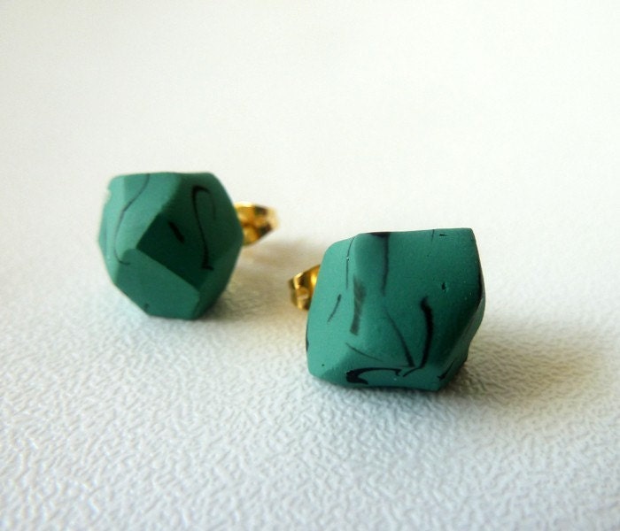 LAST ONE turquoise geo earrings