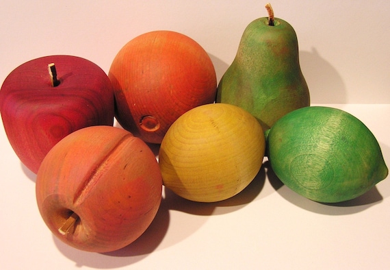 Solid Wood Fruit Set-Hand Painted