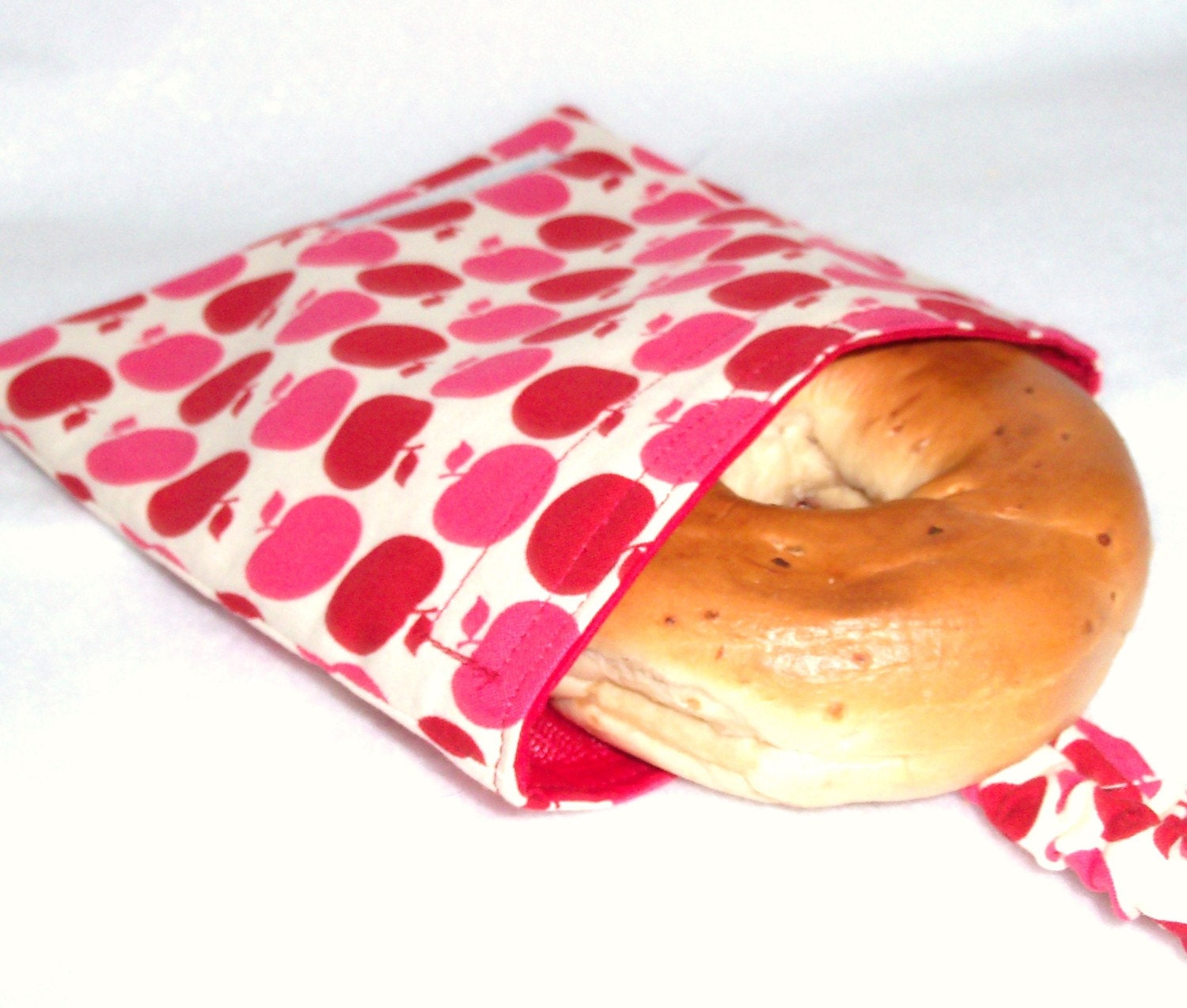 Earth Day SALE - 22% Off  Reusable, Eco-friendly Sandwich Bag (Red Farmer's Market Apples) - FREE SHIPPING on All Additional Items