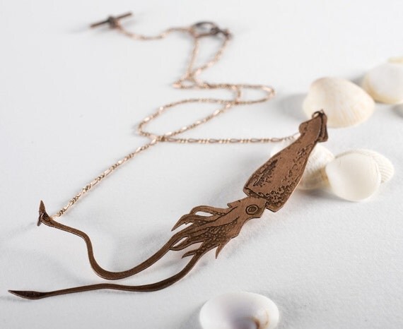 Giant Squid Copper Necklace