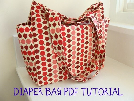 PDF Tutorial --- Watermelon Wishes Deluxe Diaper Bag --- How to sew 7 page guide