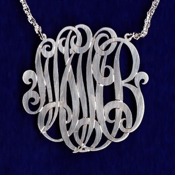 Personalized sterling silver chain or 14K gold monogram pendant necklace jewelry hand made