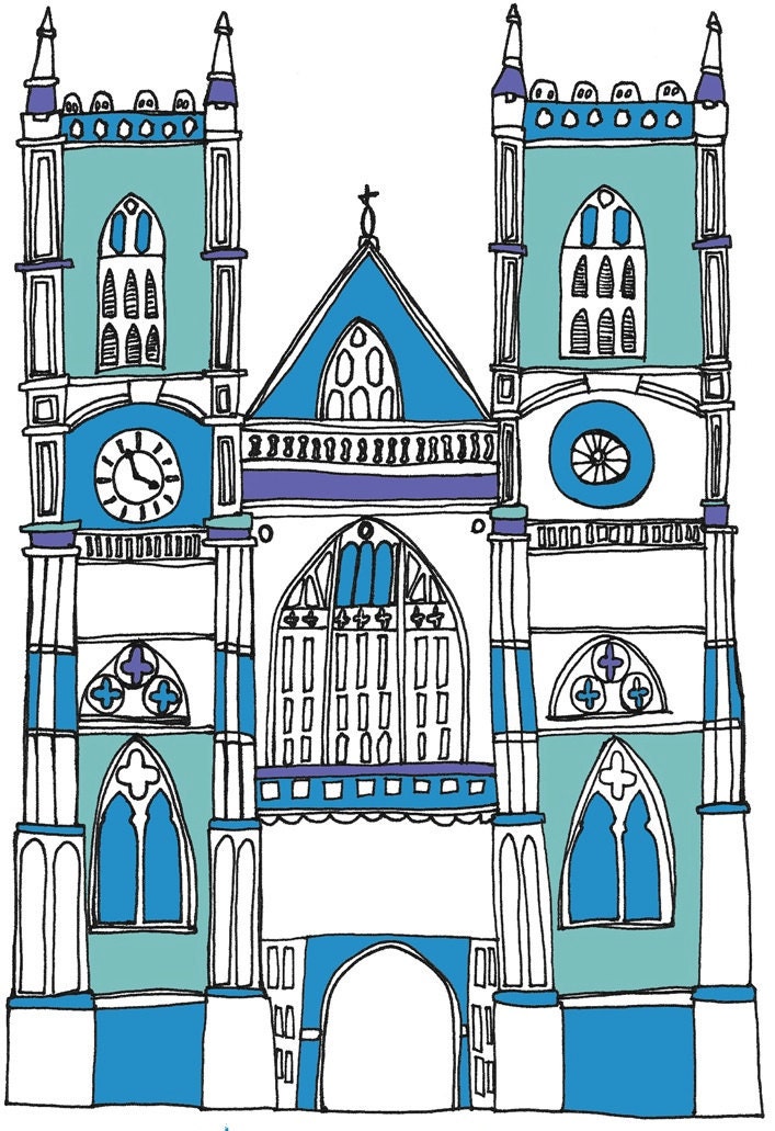 Royal Wedding Westminster Abbey Illustration - Limited Edition Print