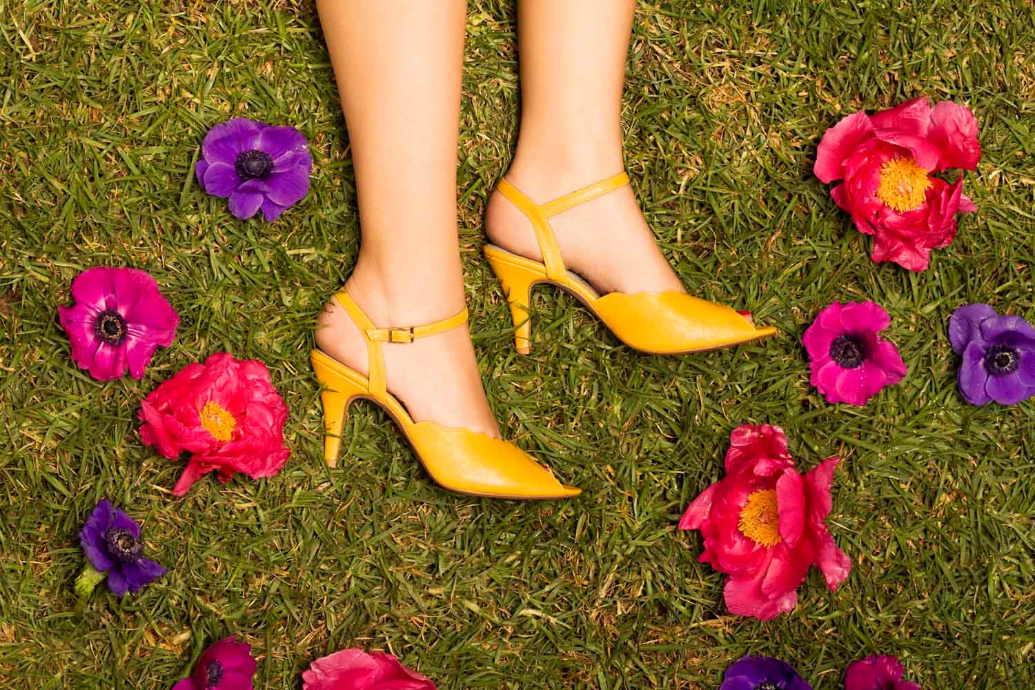 Roni Kantor Vintage inspired - ADINA high heel sandals - sunshine yellow - FREE SHIPPING