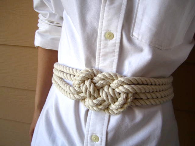 Cotton rope sailor knot belt